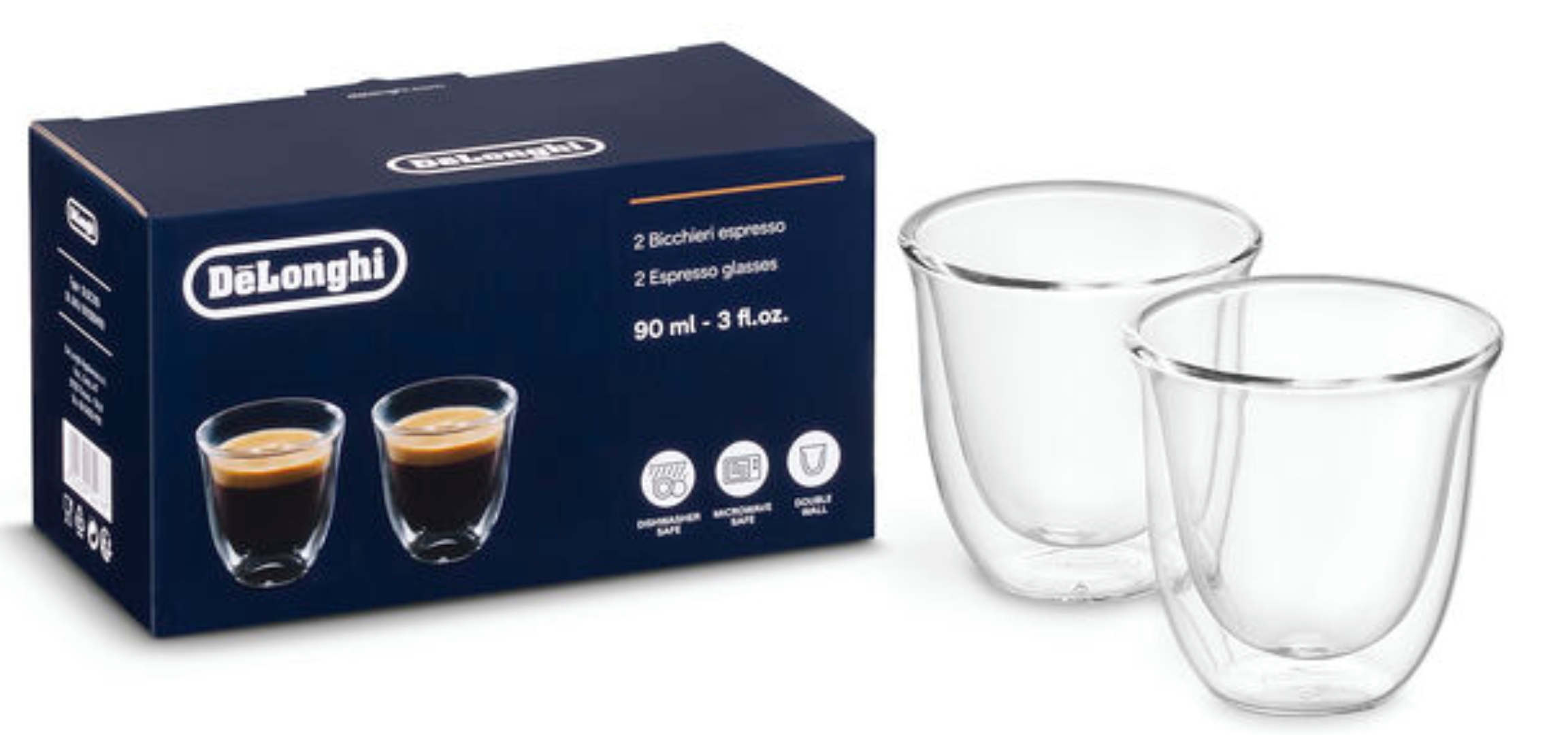 Набор стаканов с двойными стенками Delonghi ЭСПРЕССО 60 мл - Фото 1
