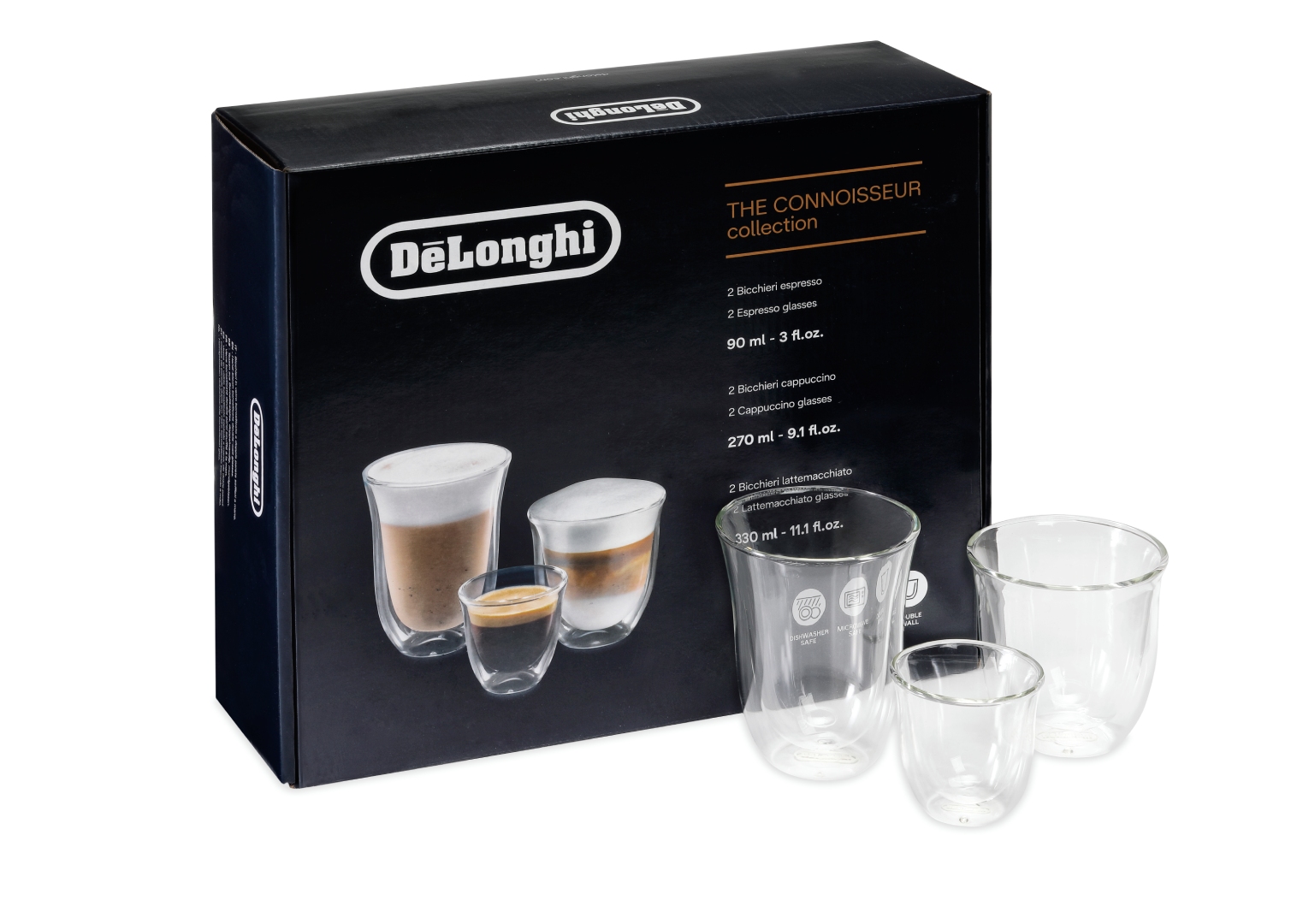 Набор стаканов с двойными стенками Delonghi DLSC302 Mix 6 пр. - Фото 1