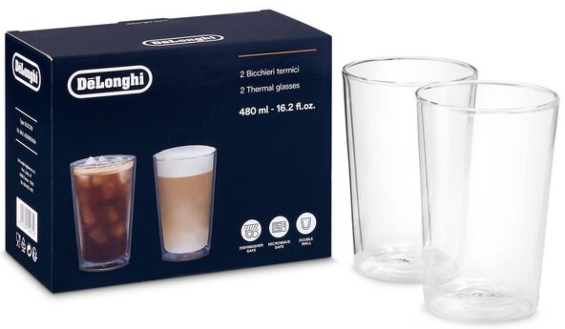 Набор стаканов с двойными стенками Delonghi DLSC319 2 шт. 490 мл - Фото 1