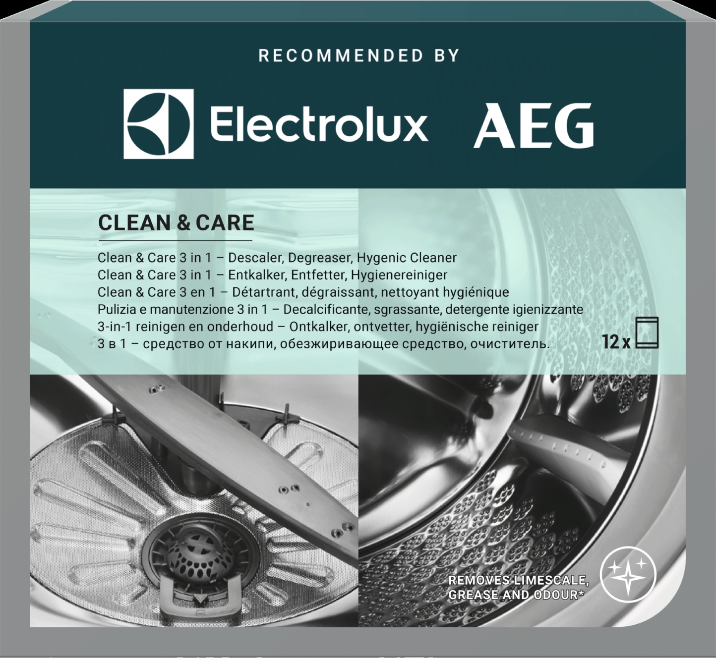 Средство от накипи для стиральных и посудомоечных машин Electrolux 3 в 1, M2GCP121, 12 шт x 50 г - Фото 1