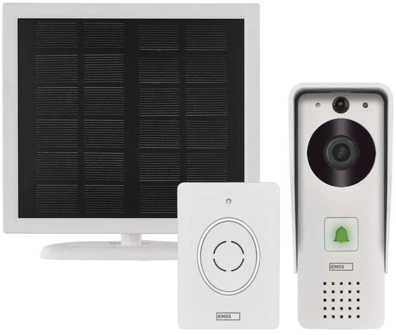 Беспроводной дверной звонок EMOS видеозвонок H4030 GoSmart на аккумуляторе с Wi-Fi и солнечной панелью - Фото 1