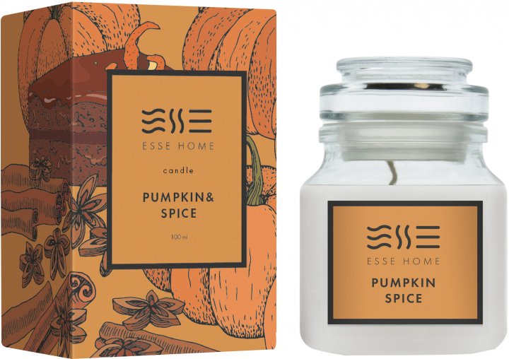 Свеча стекло Esse Pumpkin Spice (Тыква и специи) 100 г (C-PS) - Фото 1