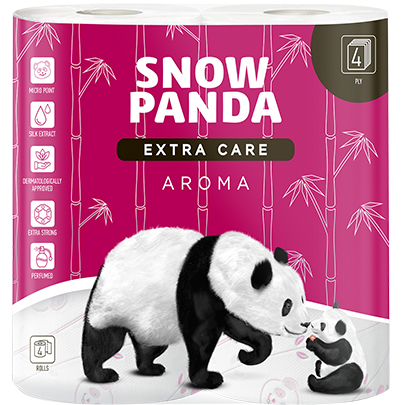 Туалетная бумага Сніжна панда EXTRA CARE Aroma 4сл, 4 шт. - Фото 1