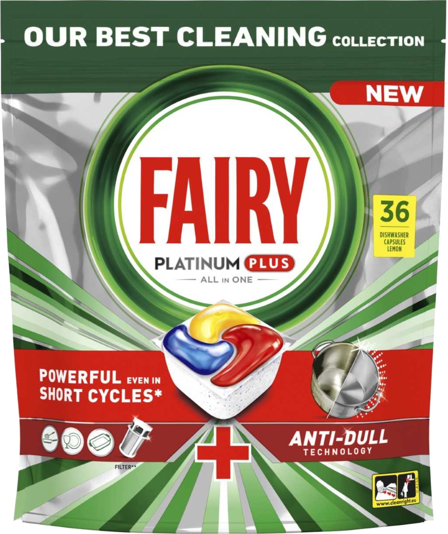 Таблетка для посудомоечной машины Fairy Platinum Plus All in one Лимон 36шт - Фото 1