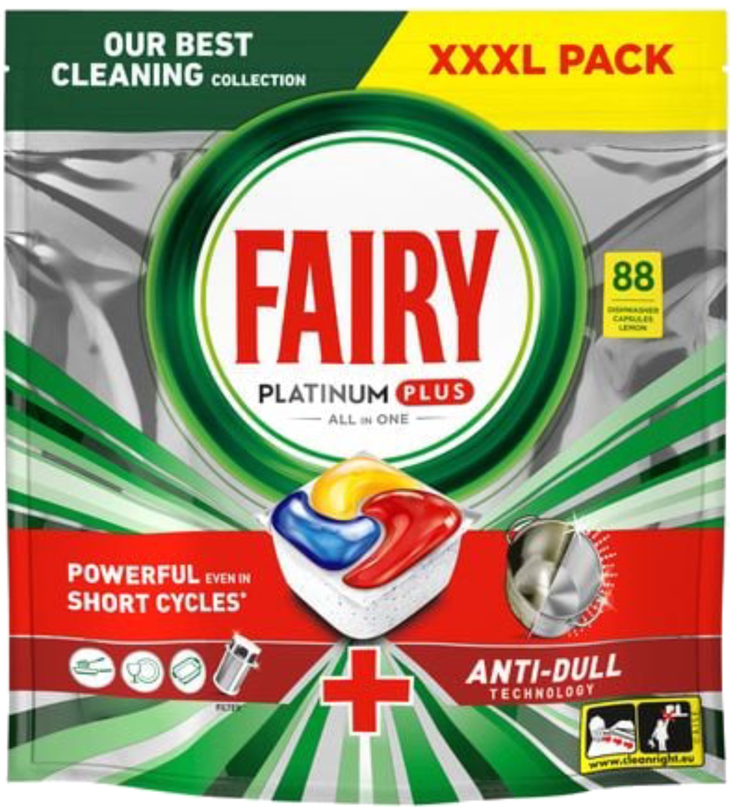Таблетка для посудомоечной машины Fairy Platinum Plus All in one Лимон 88 шт - Фото 1