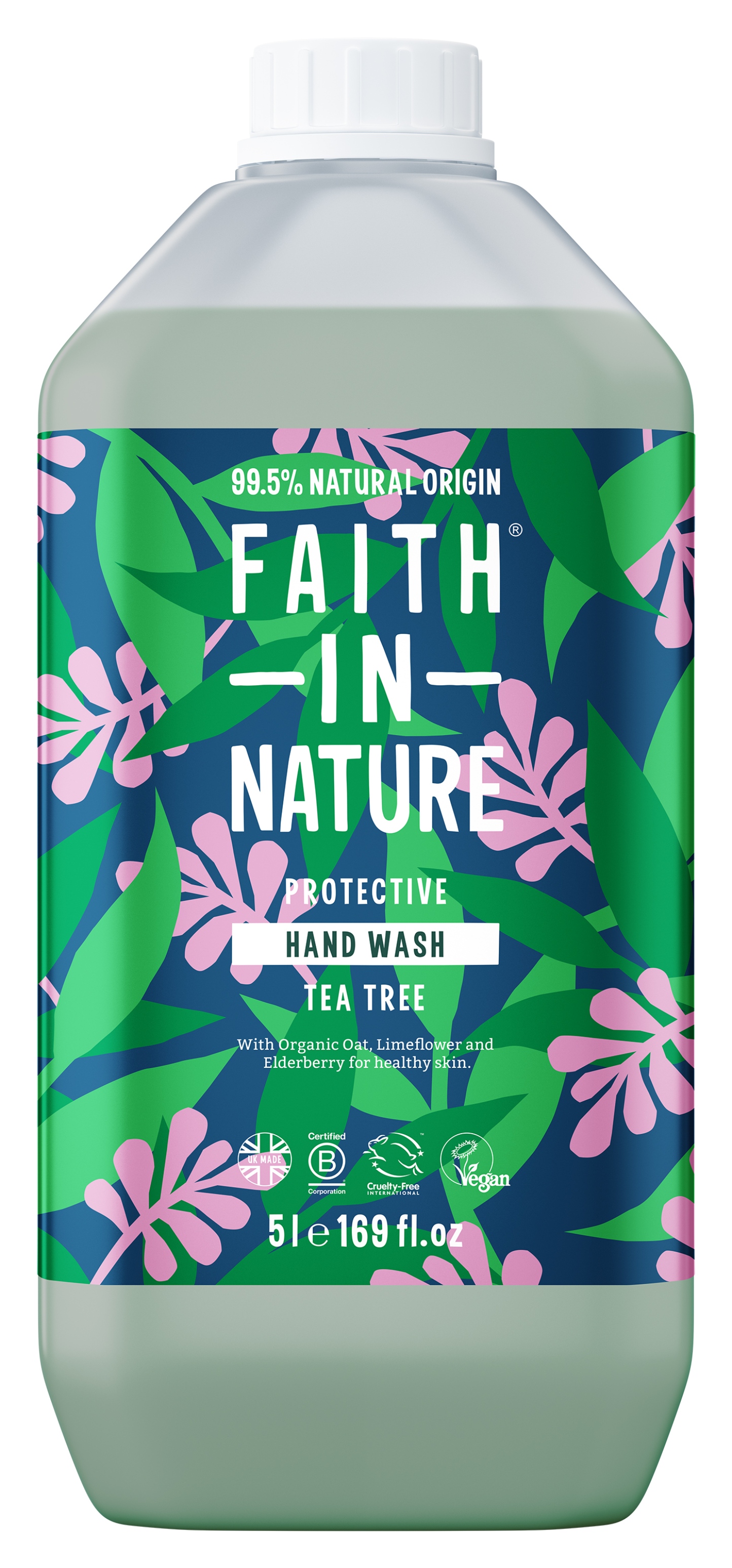 Жидкое мыло для рук Faith In Nature Натуральное с чайным деревом 5 л (6.65625) - Фото 1