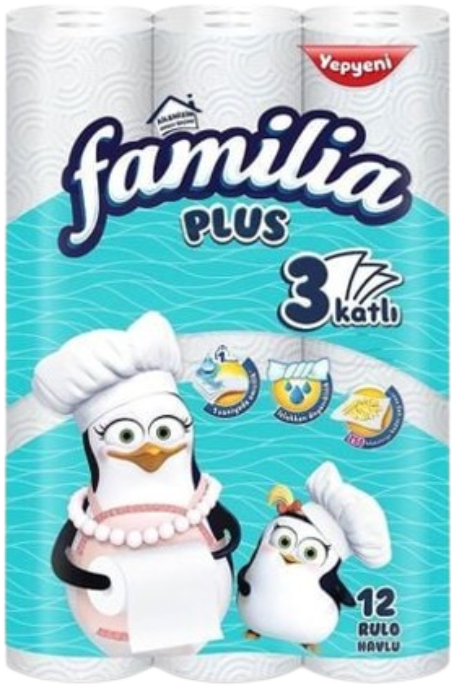 Салфетки бумажные FAMILIA 3-х слойный 12 шт. (8690536011148) - Фото 1