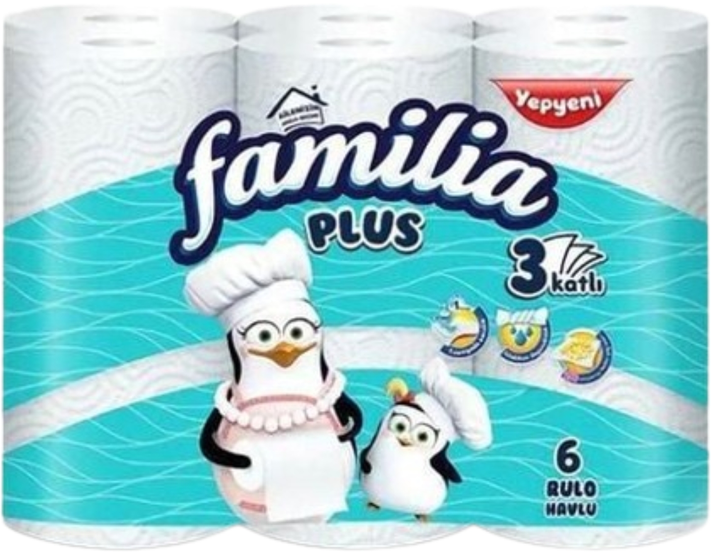 Салфетки бумажные FAMILIA 3-х слойный 6 шт. (8690536011186) - Фото 1