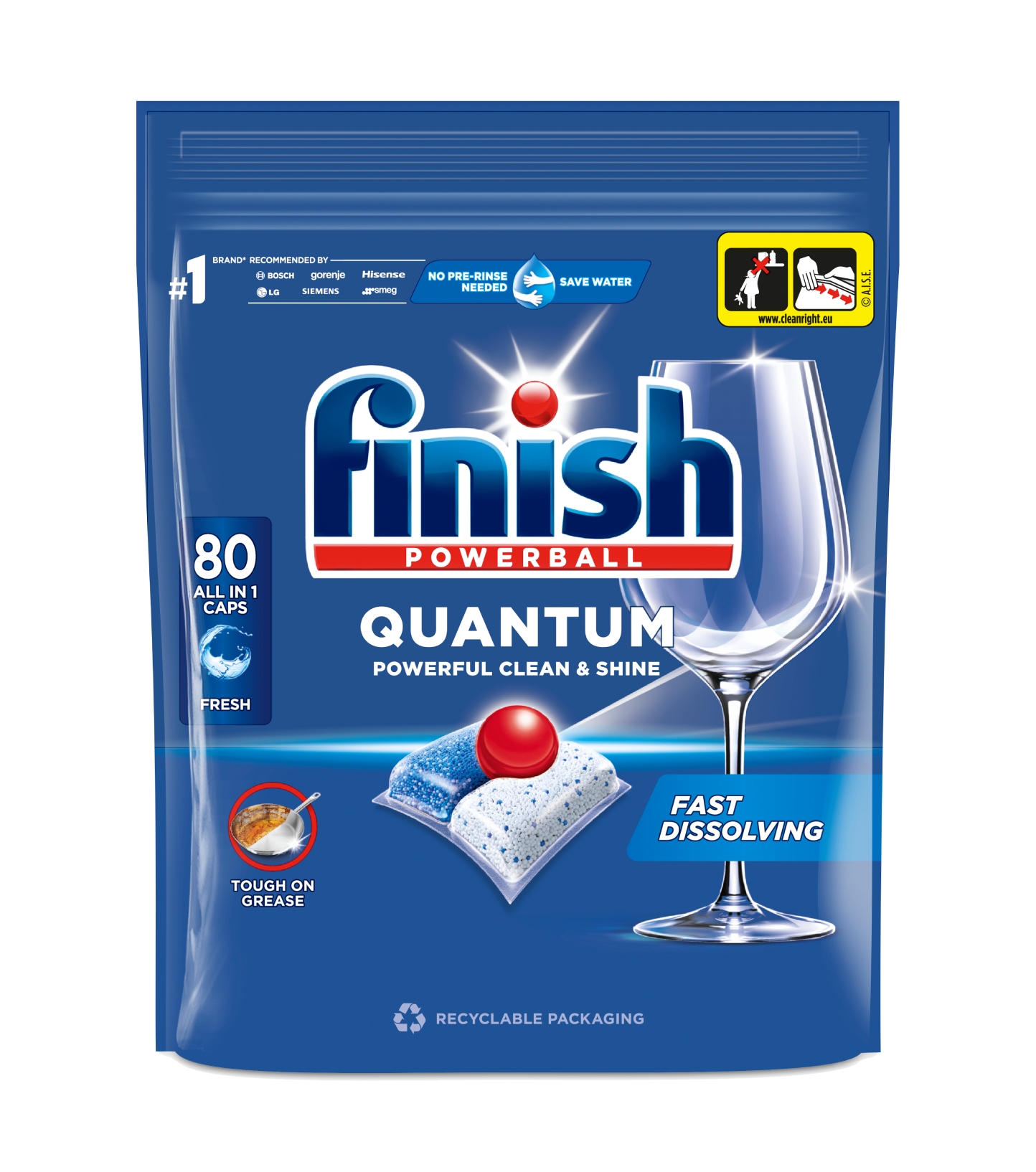 Таблетка для посудомоечной машины Finish Quantum All in 1, 80шт - Фото 1