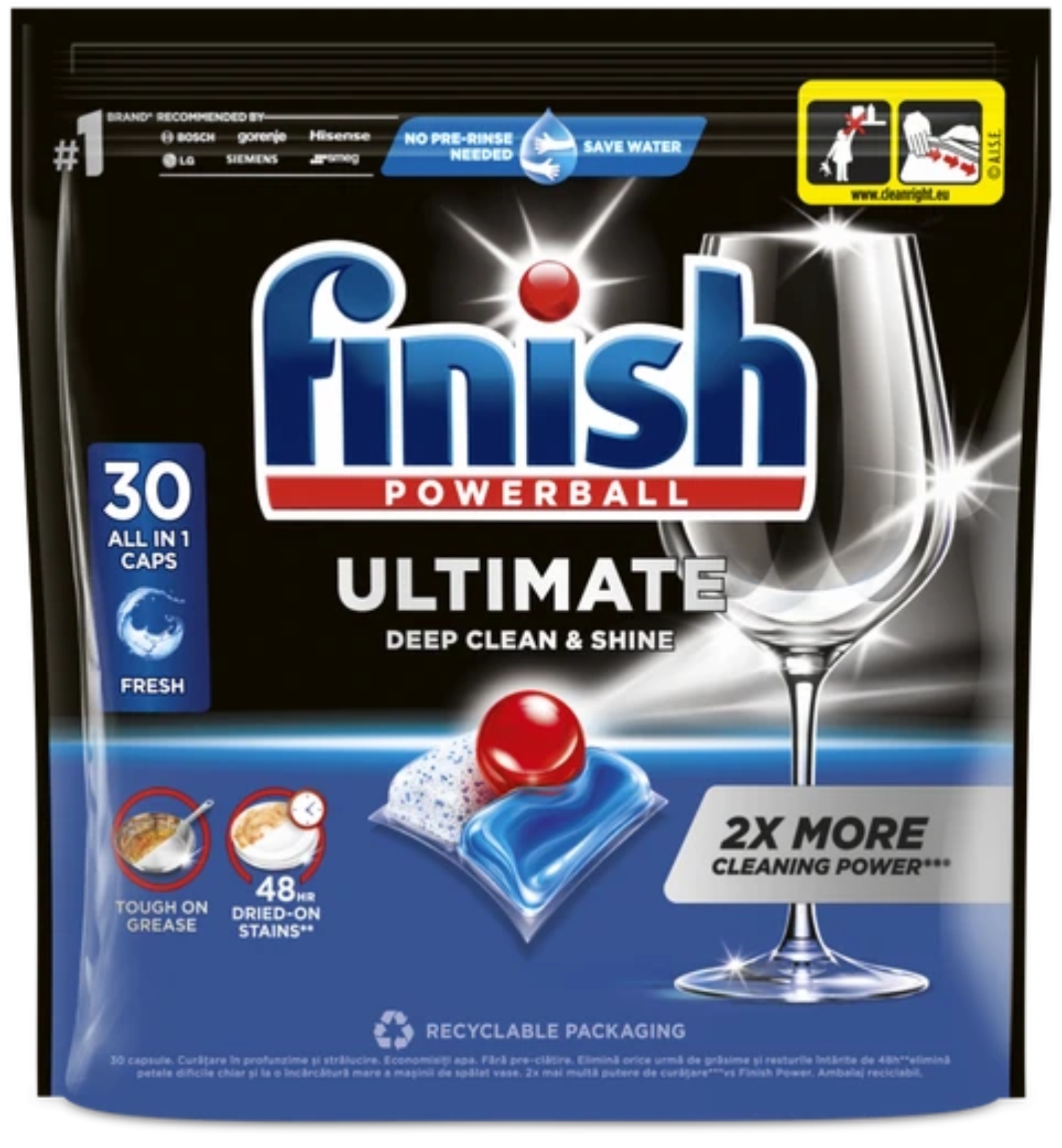 Таблетка для посудомоечной машины Finish Ultimate All in 1, 30 шт - Фото 1