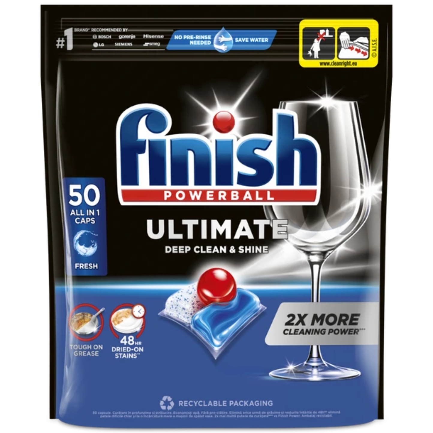 Таблетка для посудомоечной машины Finish Ultimate All in 1, 50 шт - Фото 1