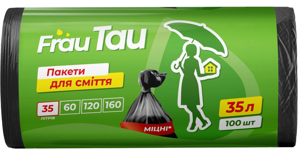 Пакет мусорный Frau Tau Black 35 л 100 шт. (4820195508190) - Фото 1