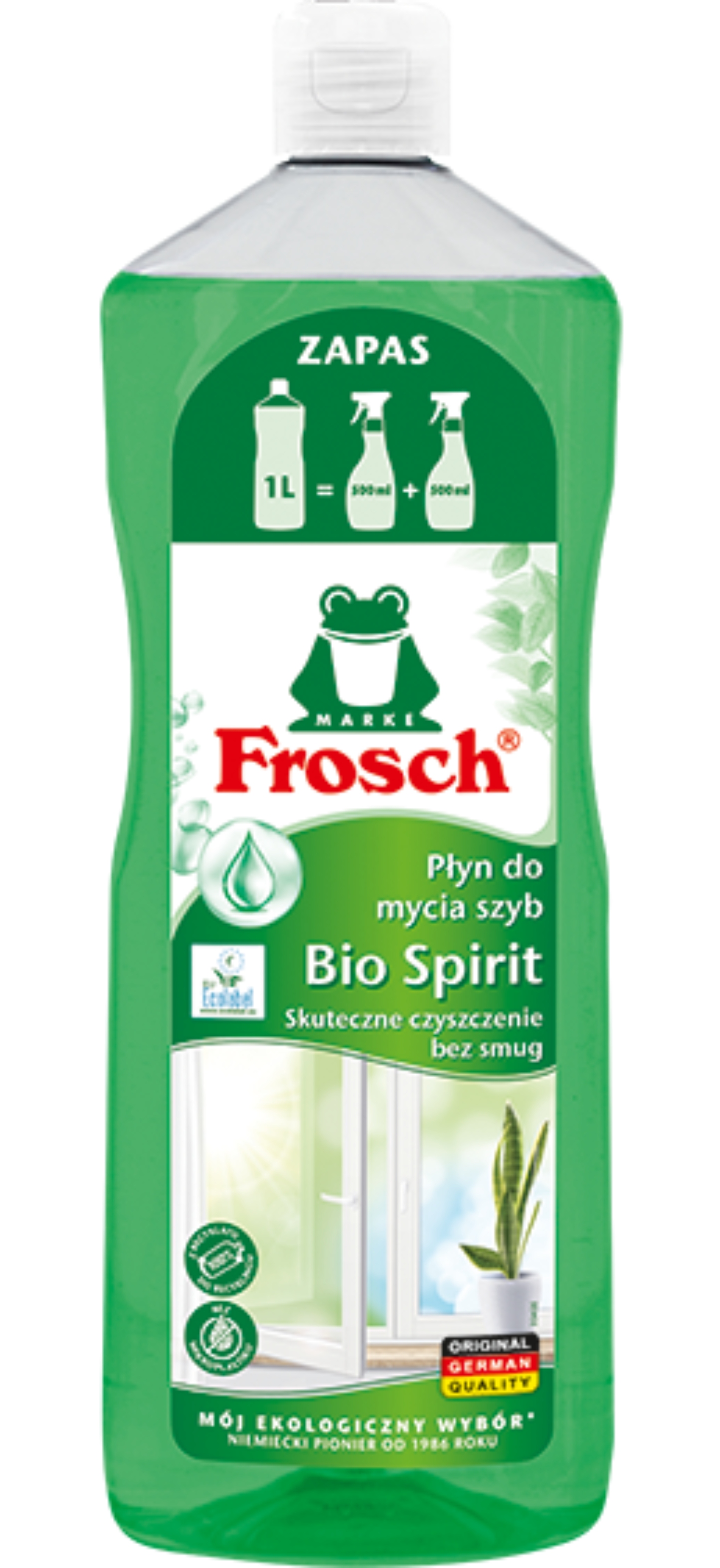 Чистящее средство для стекла Frosch Спиртный 1л - Фото 1