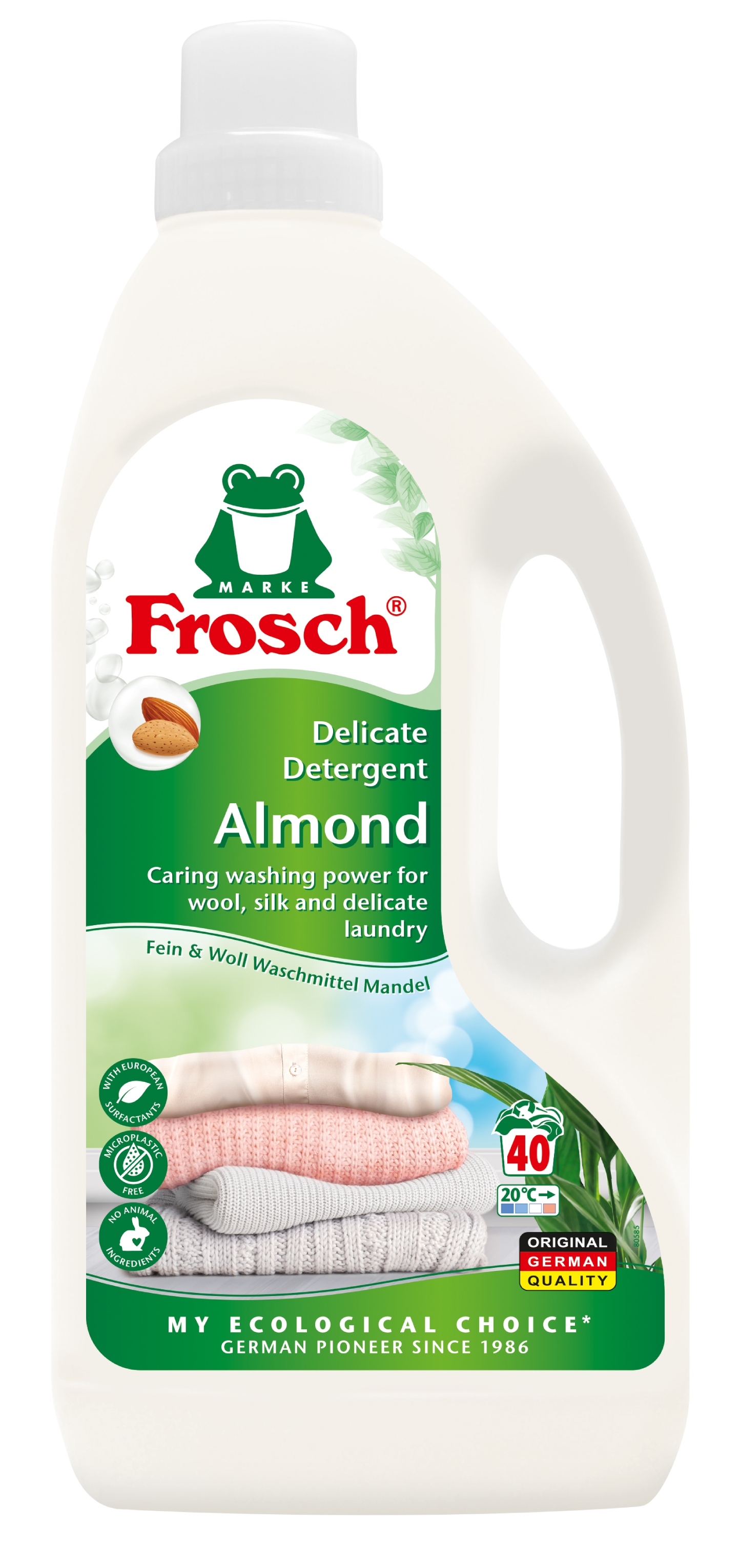 Гель для стирки Frosch Бальзам д/шерсти Минда льное молочко 1,5 л - Фото 1