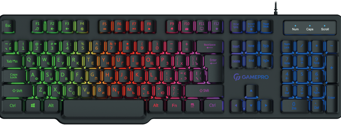 Клавиатура проводная игровая GamePro RGB (GK380) - Фото 1