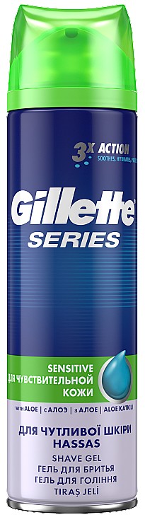 Гель для бритья Gillette Series Sensitive Skin Для чувствительной кожи 200 мл (3014260214692) - Фото 1