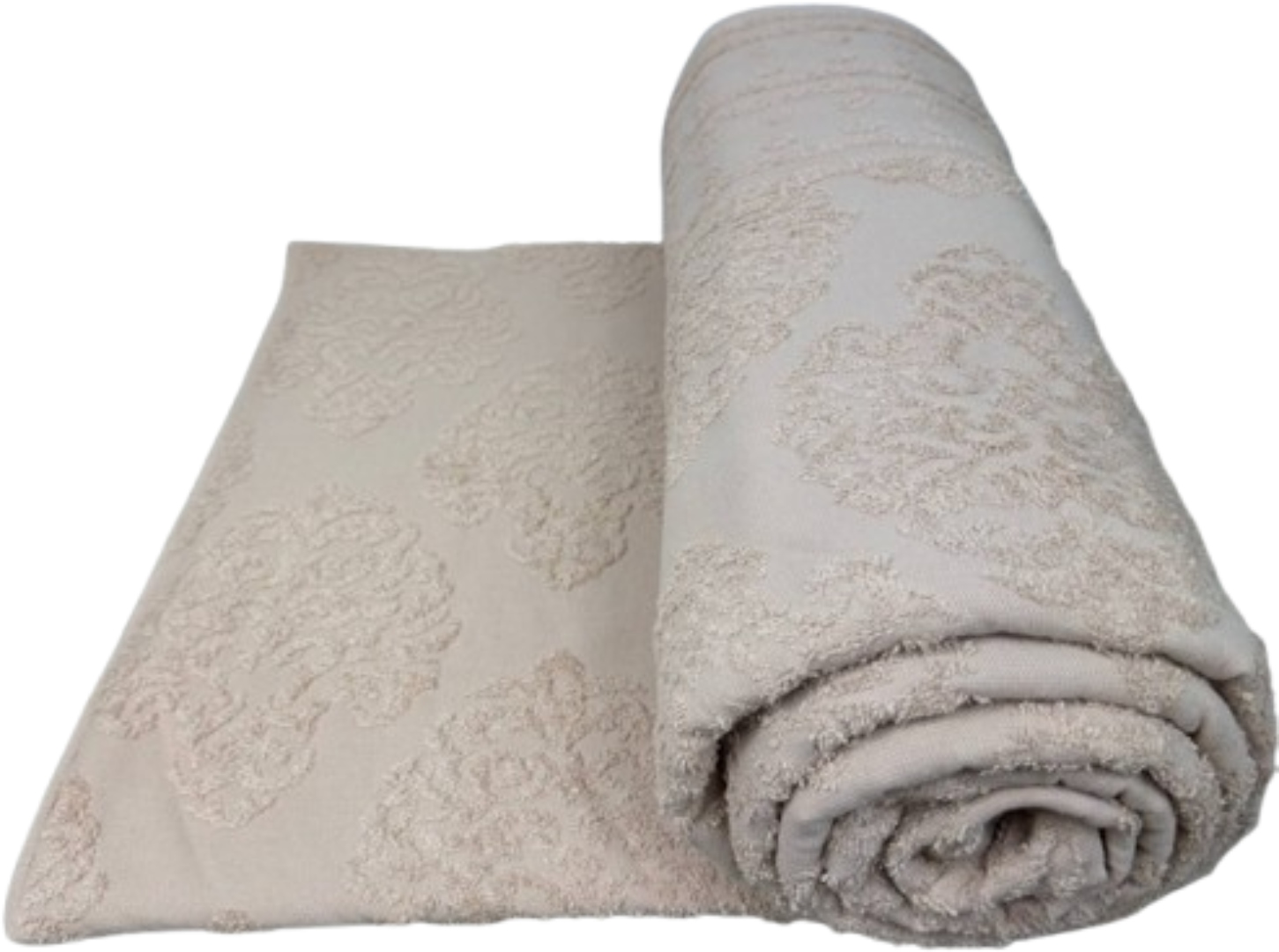 Простынь полуторная GM Textile махровая жакардовая кремовая 150х200 - Фото 1
