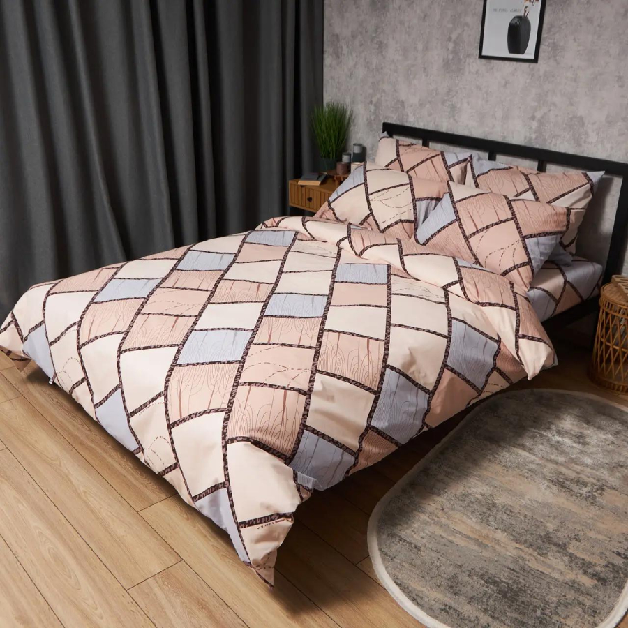 Комплект постільної білизни Moon&Star Бязь Gold Люкс Cozy Puzzle 200х220 нав. 4х50х70 (MS-820009043) - Фото 1