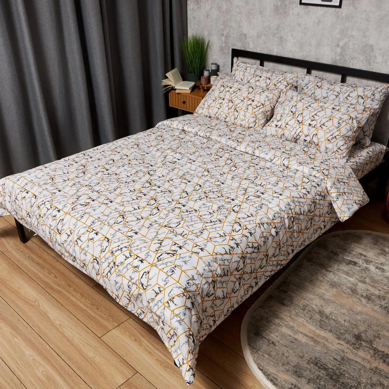 Комплект постільної білизни Moon&Star Бязь Gold Люкс Modern Marble 143х210 см нав. 2х40х60 (MS-820009465) - Фото 1
