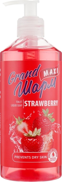 Жидкое мыло для рук Grand Шарм Maxi Клубника 500 мл (4820195504246) - Фото 1
