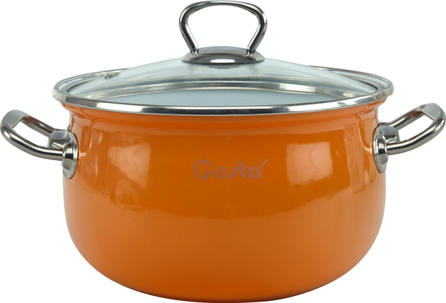 Кастрюля Gusto GT-T-222-O Оранж Premium 22 см 5.1 л - Фото 1