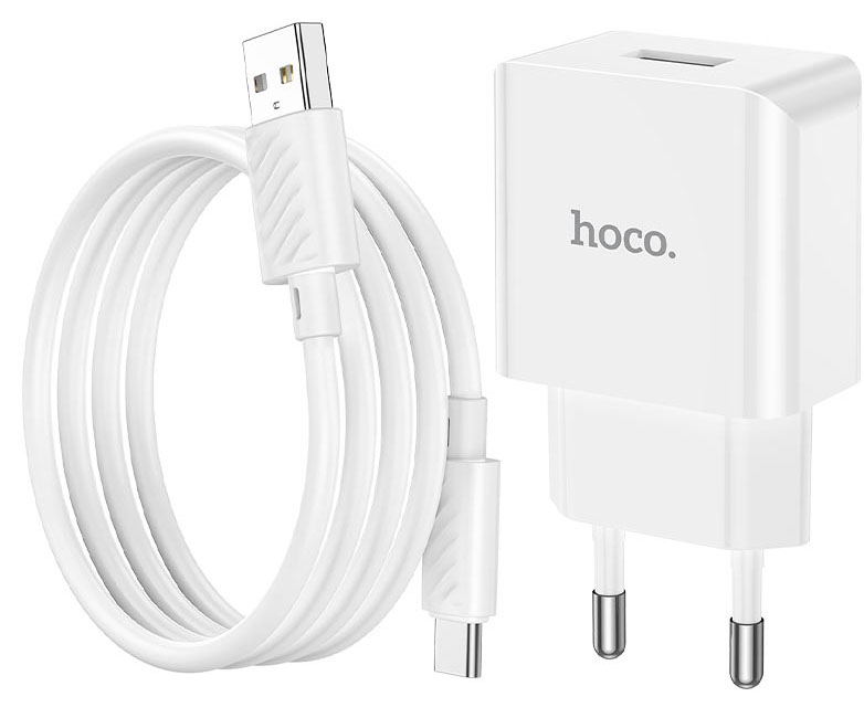 Сетевое зарядное устройство HOCO C106A White (6931474783912) - Фото 1