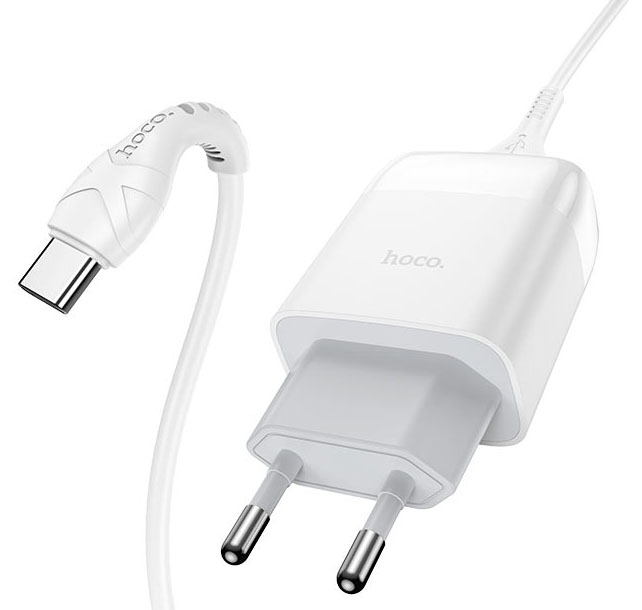 Сетевое зарядное устройство HOCO C72Q QC3.0 charger set(Type-C) 18W White (6931474732552) - Фото 1