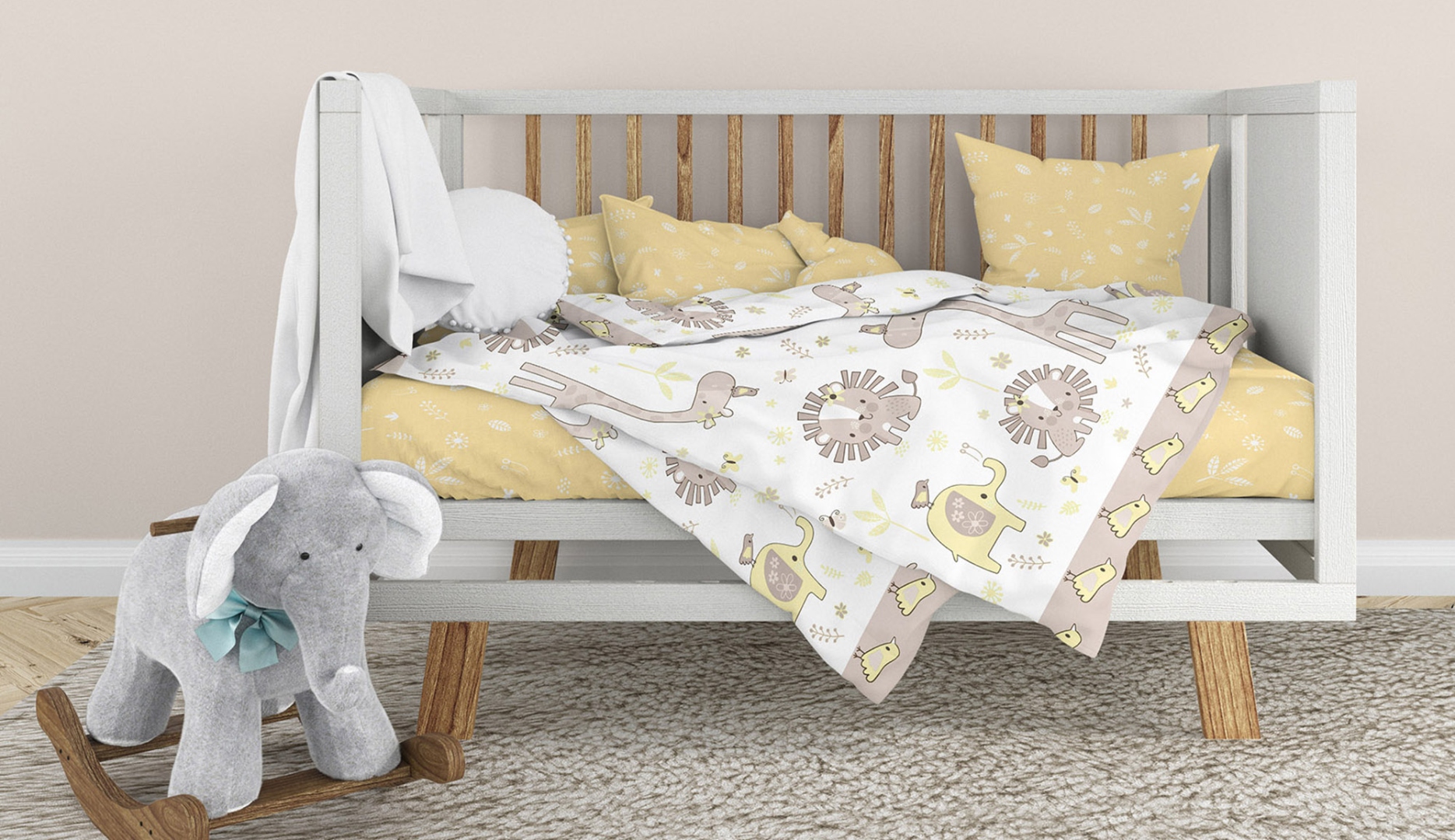 Комплект постельного белья детский Home Line Мадагаскар комп. св.желтый (183209) - Фото 1