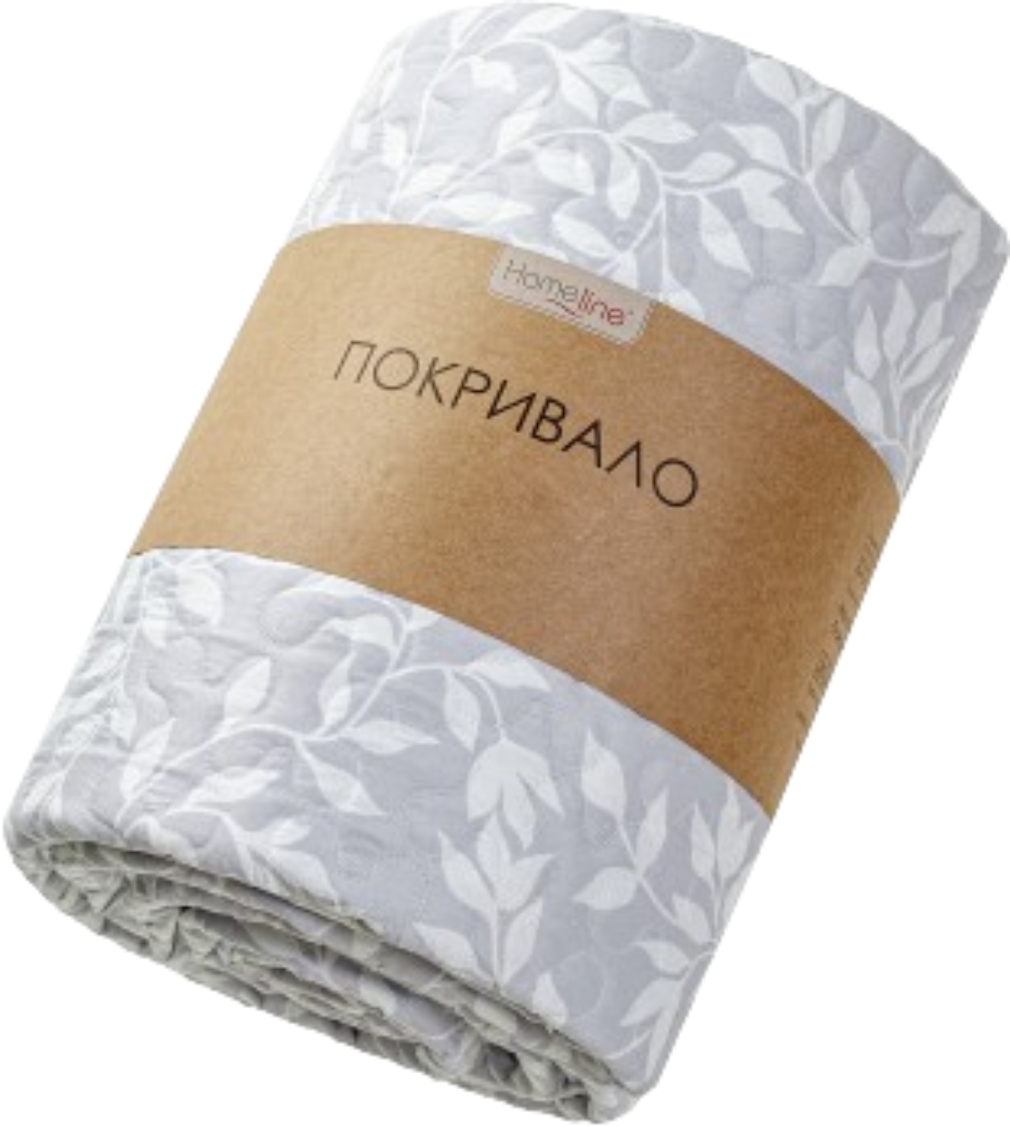 Покрывало двуспальное Home Line 160Х210 m49756 Белые веточки на сером (178340) - Фото 1