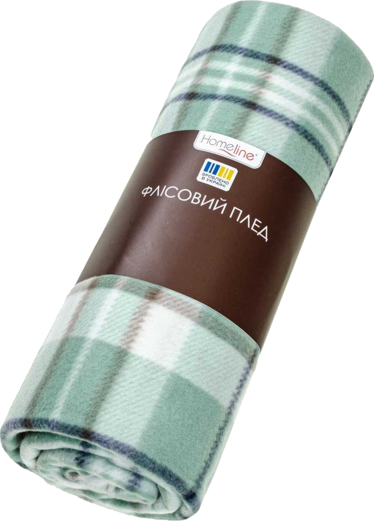 Плед двуспальный Home Line 160х220 Полар Серо-Ментолова клетка (184812) - Фото 1