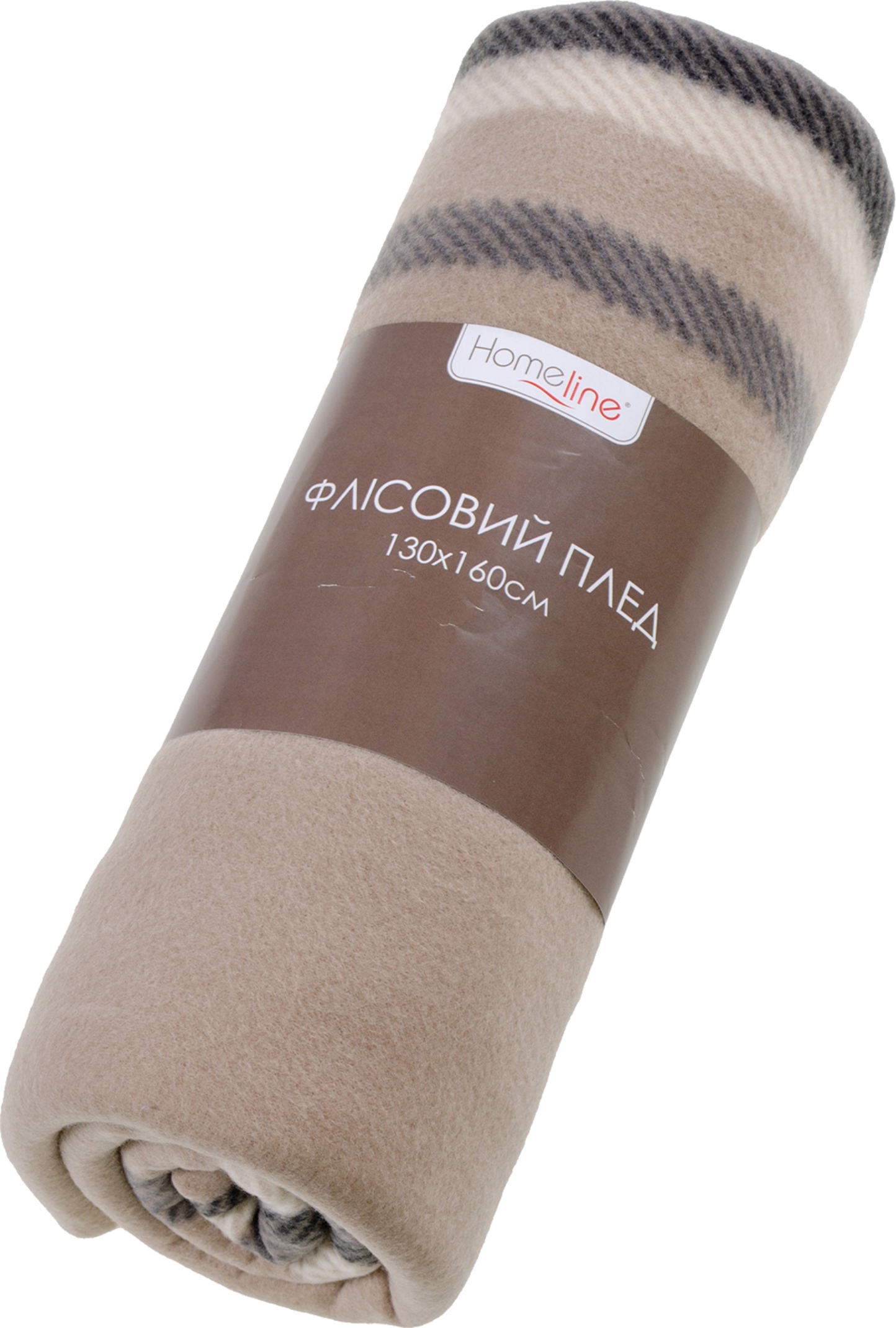 Плед односпальный Home Line Полар принт Щ200 клетка бежево-черная 130х160 (170771) - Фото 1
