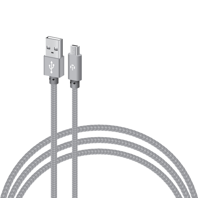 Кабель синхронизации данных Intaleo Micro USB 1м (сірий) (CBGNYM1) - Фото 1
