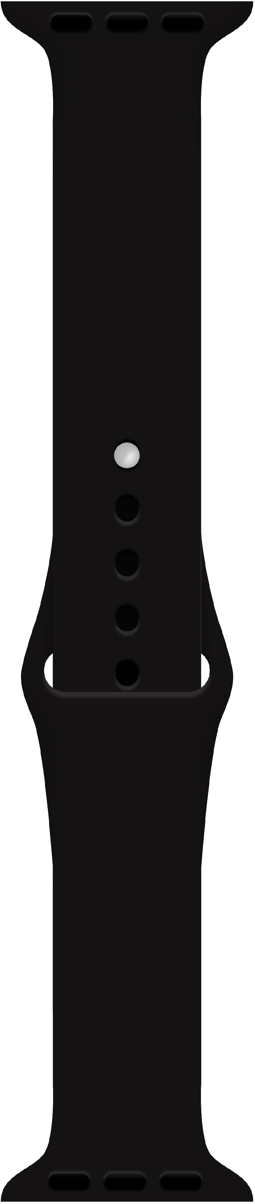 Ремешок для смарт-часов Intaleo Silicone for Apple Watch 42/44 mm Black (1283126494383) - Фото 1
