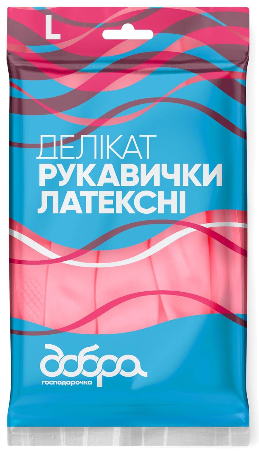 Перчатки латексные Добра господарочка ДЕЛИКАТ размер L (4820086523691) - Фото 1