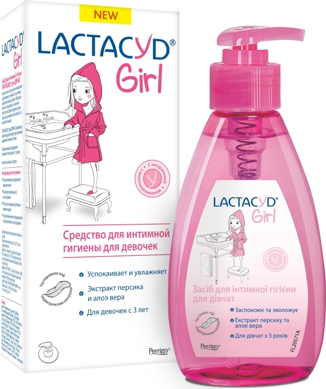 Гель для интимной гигиены ребенка Lactacyd Для девочек во фл. с дозатором 200 мл (5391520948084) - Фото 1