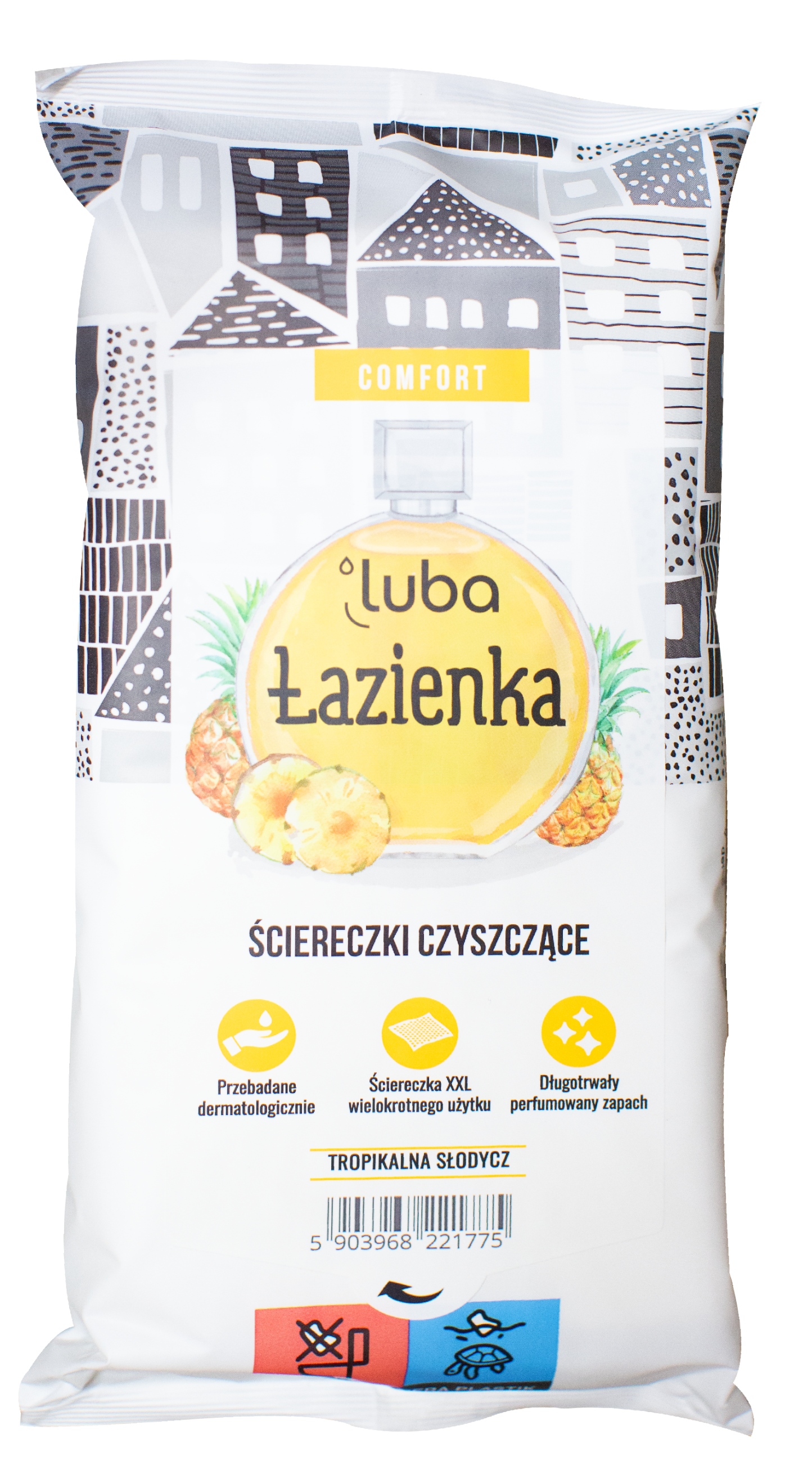 Салфетка бытовая Luba Comfort для мытья ванной комнаты парфюмированные 32 шт. (LCUWWBRP32) - Фото 1