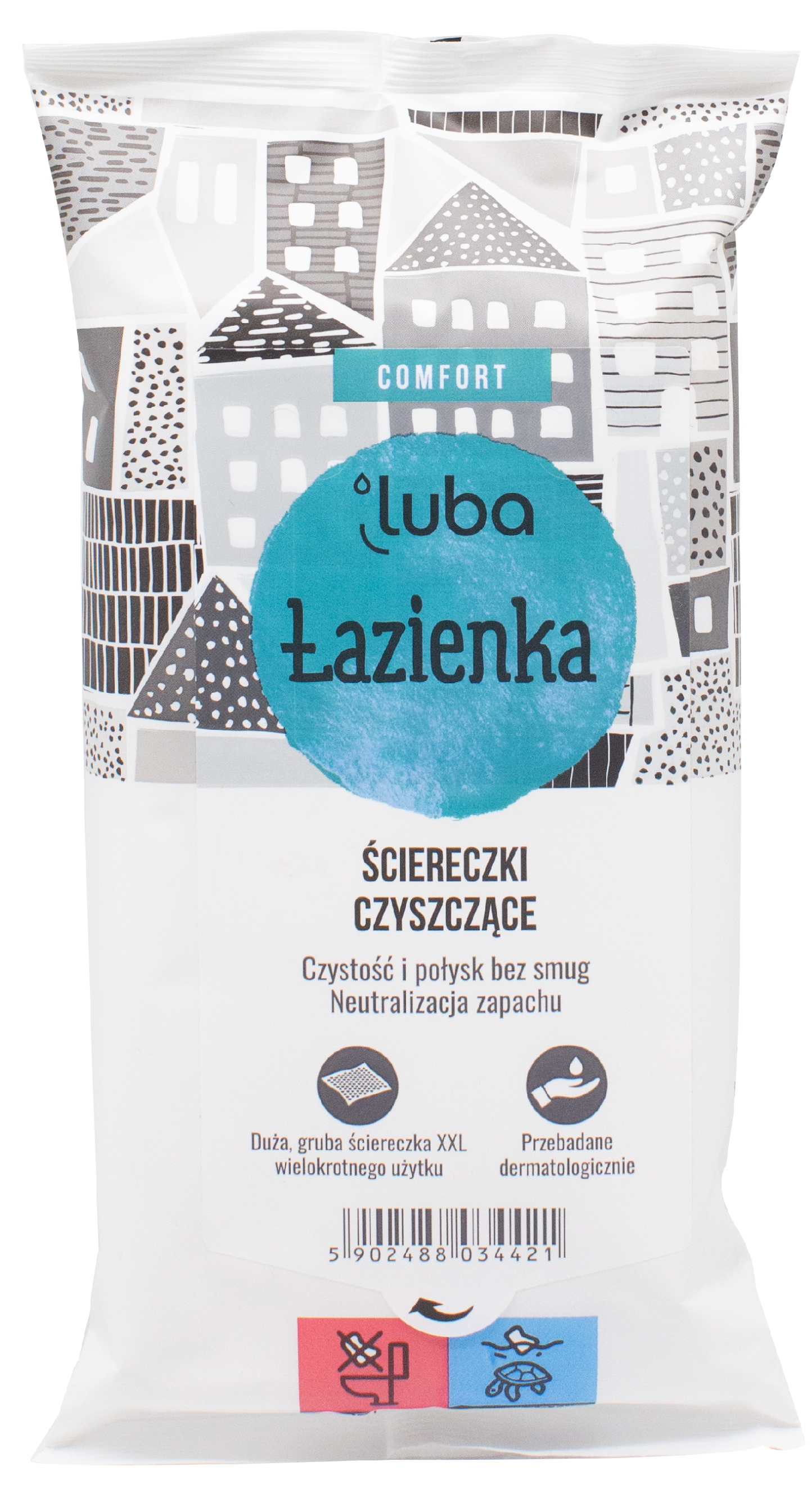 Салфетка бытовая Luba Comfort для мытья ванной 32 шт. (LCWWCBR32) - Фото 1