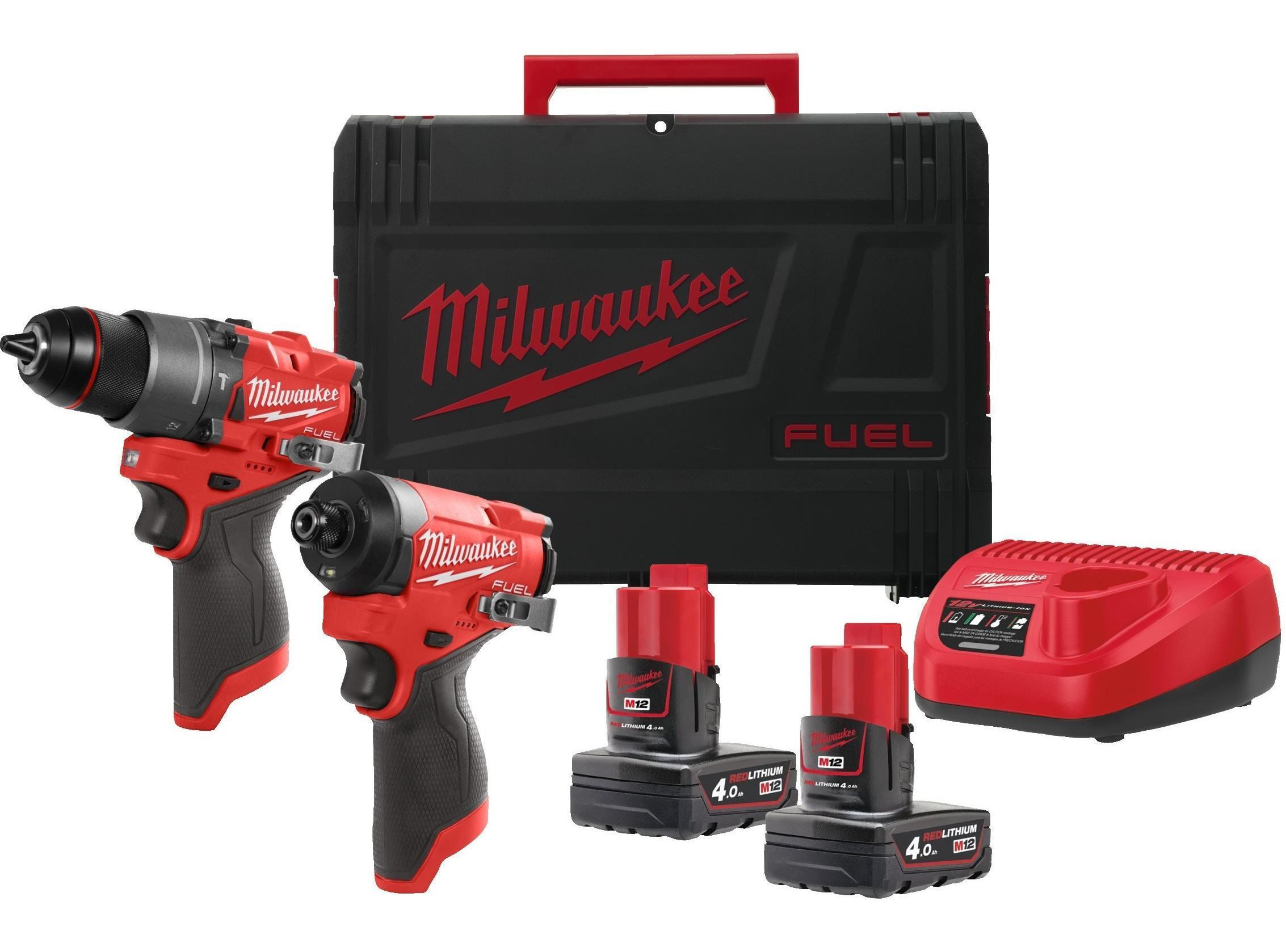Набор электроинструментов Milwaukee M12 FPP2A2-402X шуруповерт-дрель + M12 FPD2-0 винтоверт M12 FID2-0 (4933480587) - Фото 1