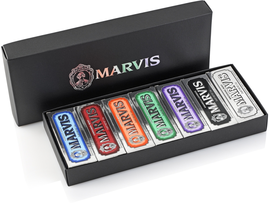 Зубная паста Marvis 7x25мл (Classic Strong, Whitening, Aquatic, Ginger, Licorice, Jasmin , Cinnamon) (8004395114665) - Фото 1