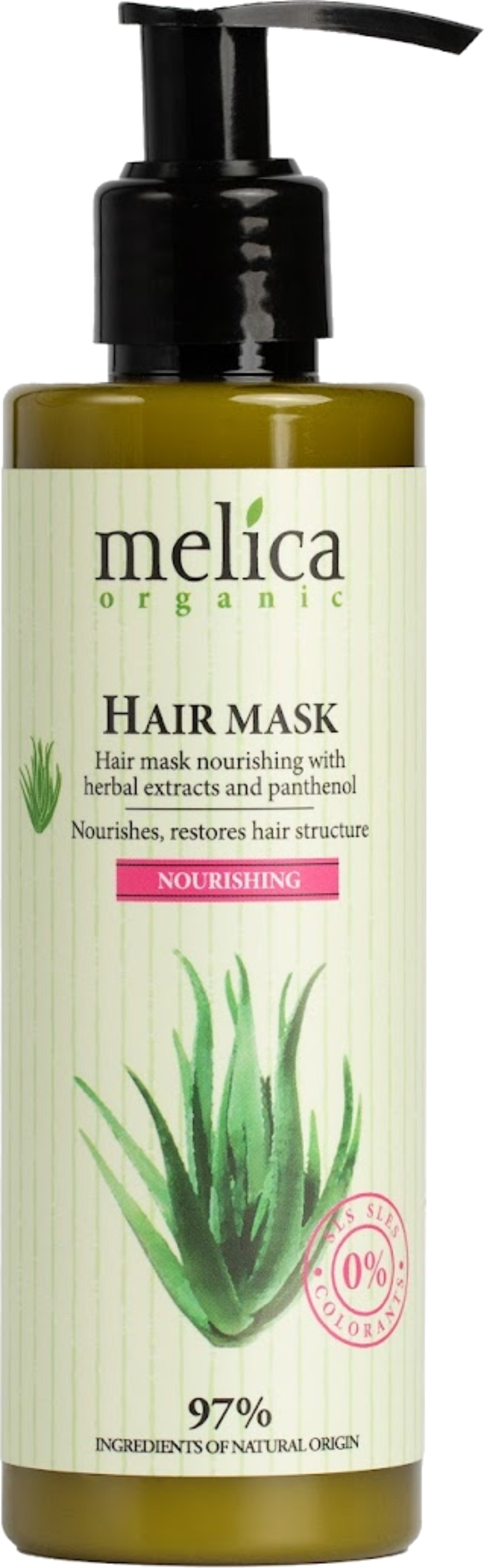 Маска для волосся Melica Organic з рослинними екстрактами та пантенолом, 200 мл (4770416004195) - Фото 1