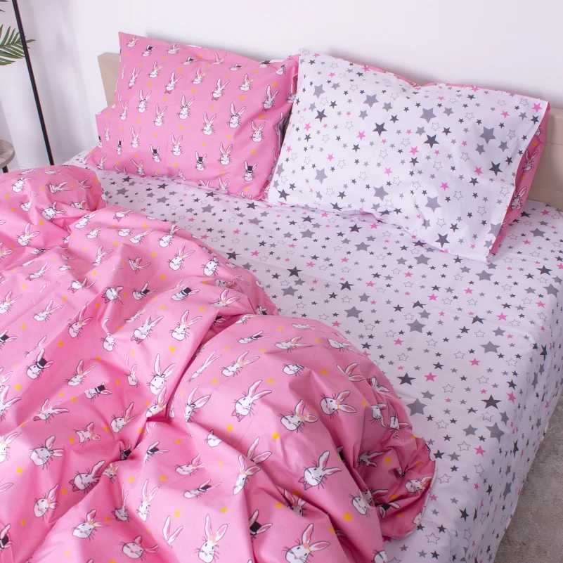 Комплект постельного белья детский MirSon Бязь 17-0528 Bunnies pink (2200003671711) - Фото 1