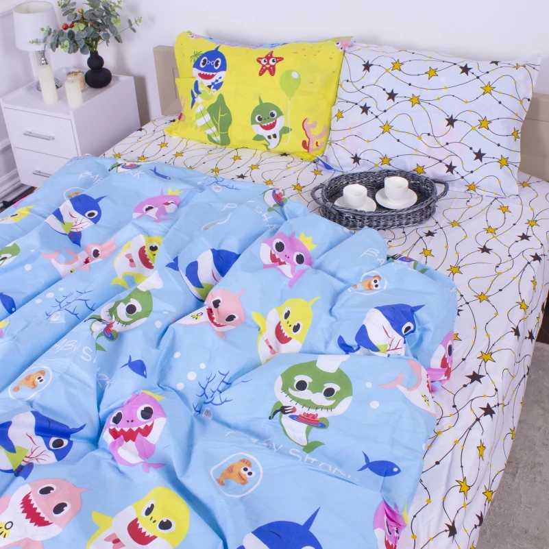 Комплект постільної білизни дитячий MirSon Бязь 17-0522 Sharks are fun (2200003658033) - Фото 1