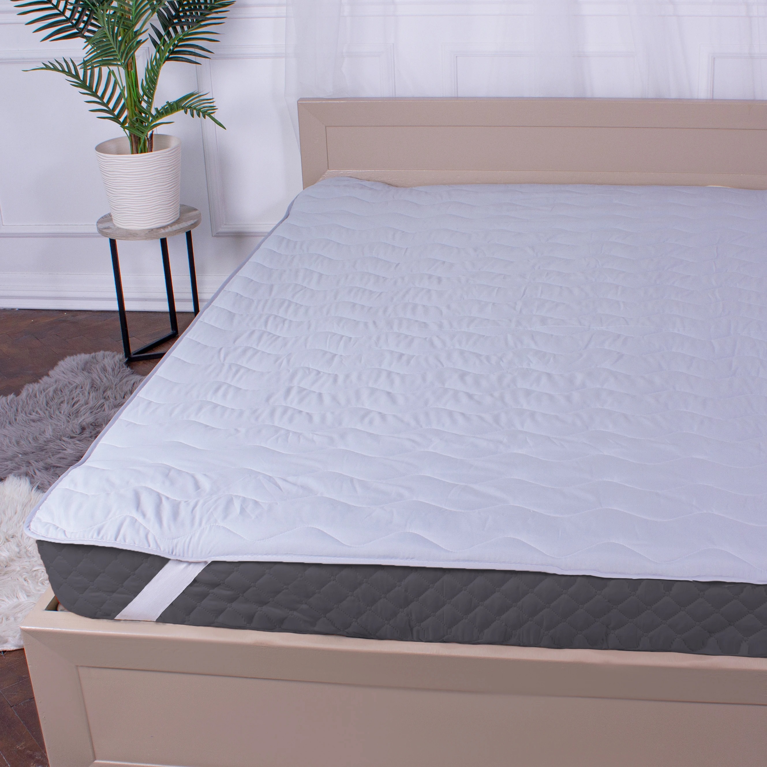 Наматрасник MirSon №9055 Eco Light Gray Тенсель (MODAL) 150x200 см (2200006086918) - Фото 1