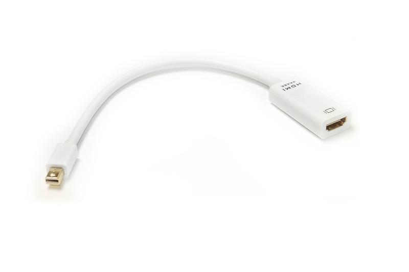Переходник Mini Display Port-HDMI PowerPlant mini DisplayPort-HDMI 0.15m White (KD00AS1279) - Фото 1