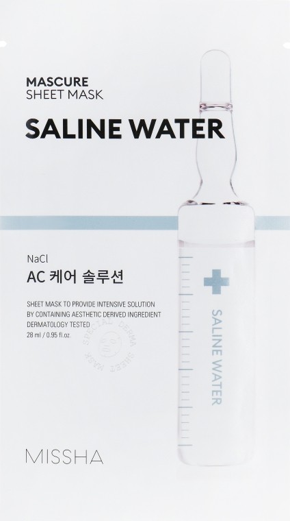 Маска для лица Missha Mascure AC Care Solution Sheet Mask Saline Water 28 мл (8809581456570) - Фото 1