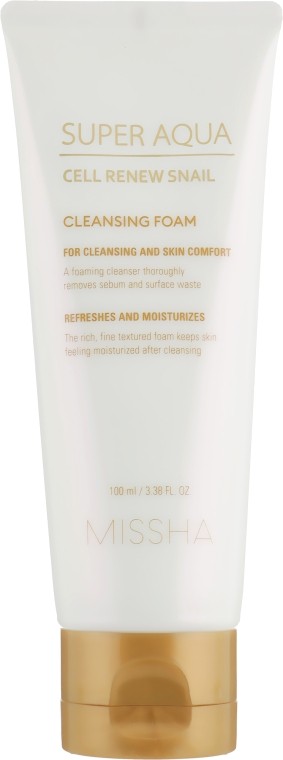 Пенка для умывания Missha Super Aqua Cell Renew Snail 100 мл (8809581458550) - Фото 1