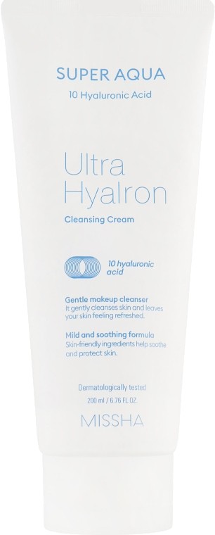 Лосьон для снятия макияжа Missha Super Aqua Ultra Hyalron Cleansing Cream 200 мл (8809643507233) - Фото 1