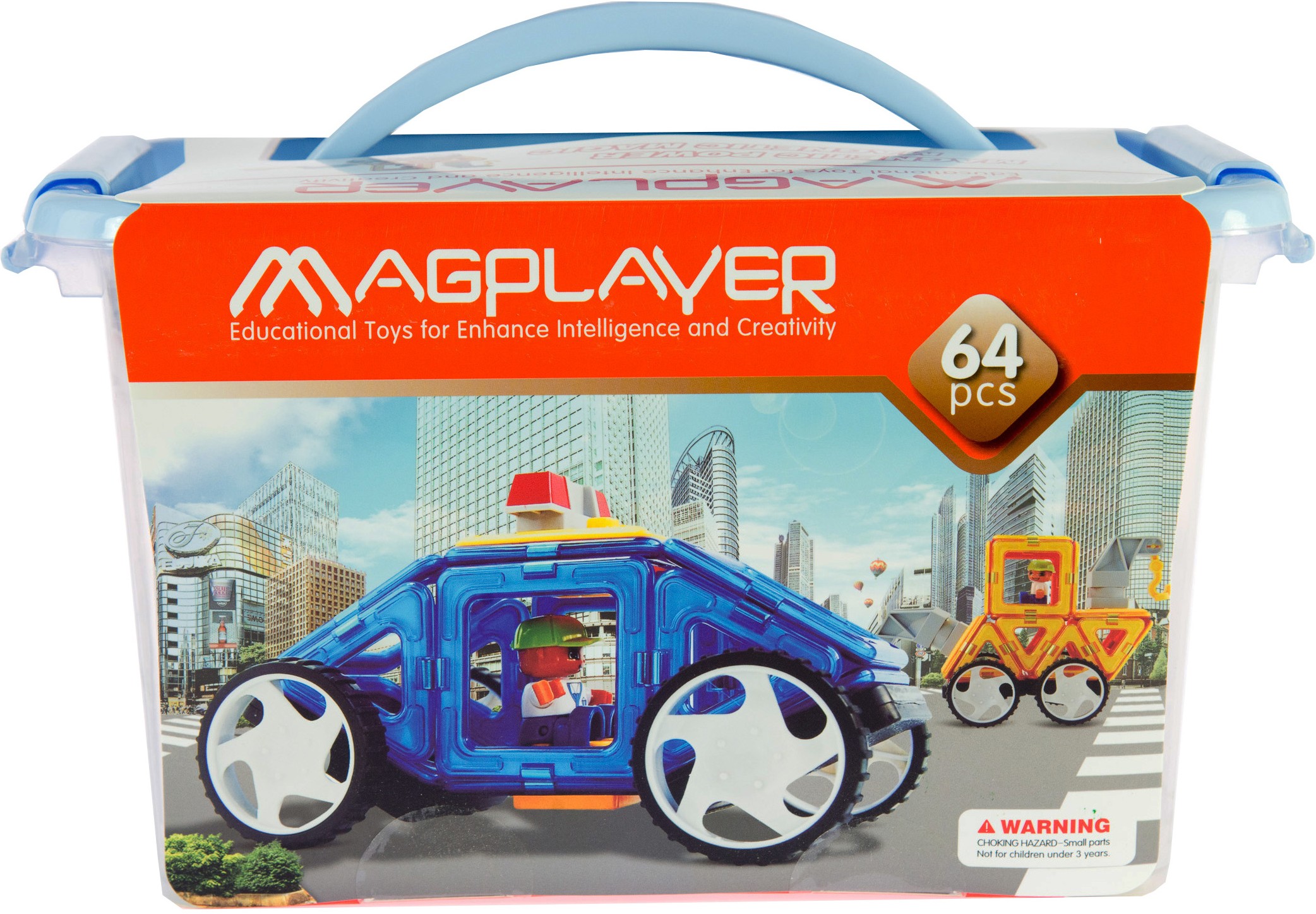 Магнитный конструктор MagPlayer 64 эл. (MPT-64) - Фото 1