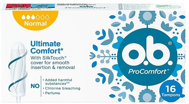 Тампоны гигиенические o.b. ProComfort Normal 16 шт. (3574661329840) - Фото 1