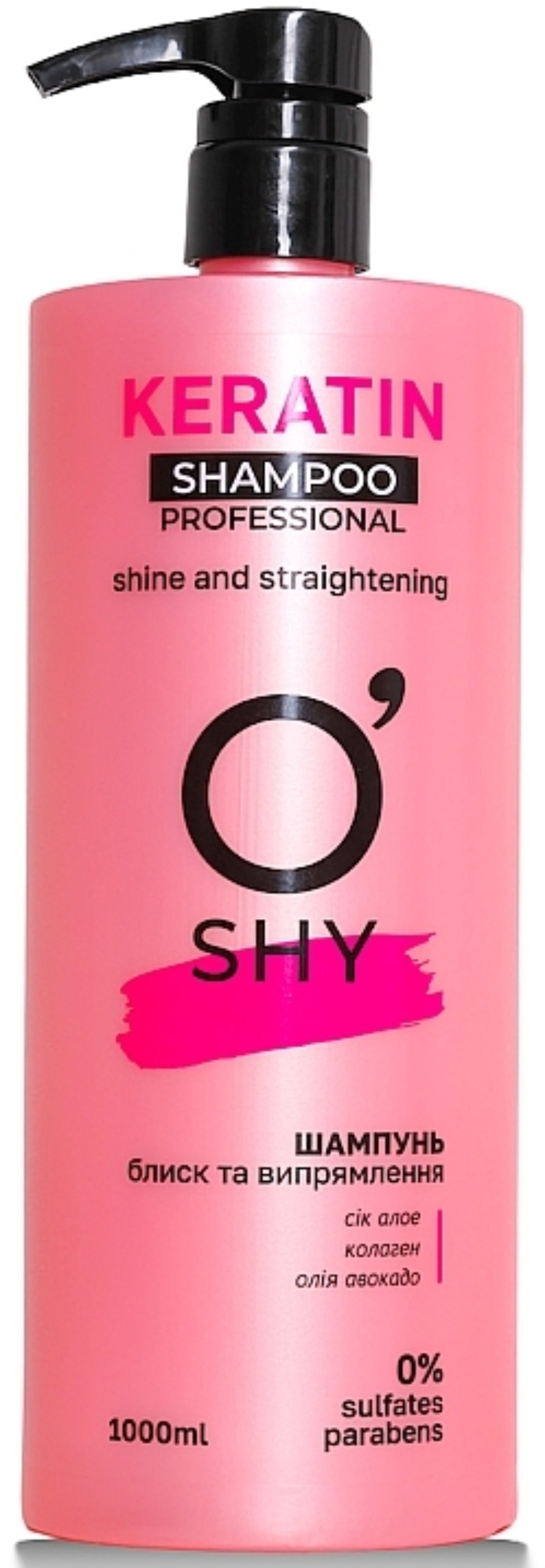 Шампунь женский O'Shy Keratin Professional Блеск и выпрямление 1 л (4820195508299) - Фото 1